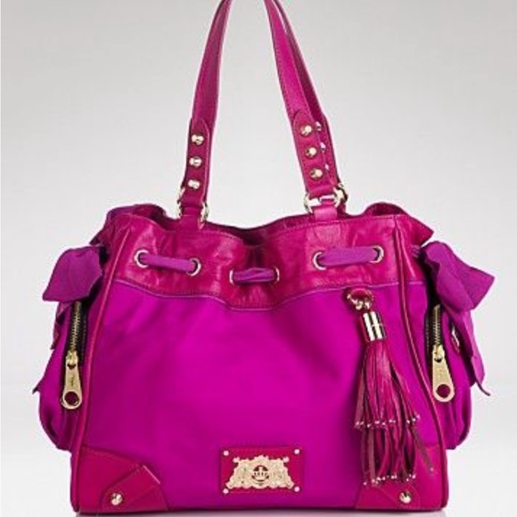 SOLD/Juicy Couture Hot Pink Nylon Daydreamer Handbag/Y2K Handbag/Juicy Purse - Picture 1 of 6